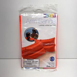 Intex Swim Floaties Orange Large Arm Bands 2016 Ages 6-12 One Pair - New Sealed